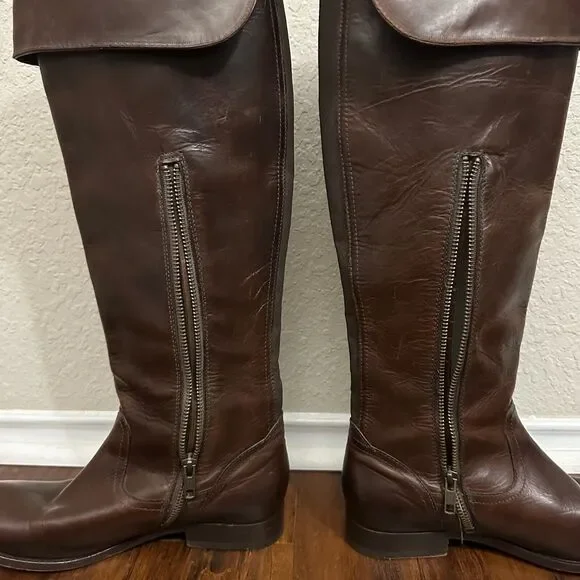 FRYE 77624 Melissa Riding Boots Biker Over-The-Knee in Espresso Leather